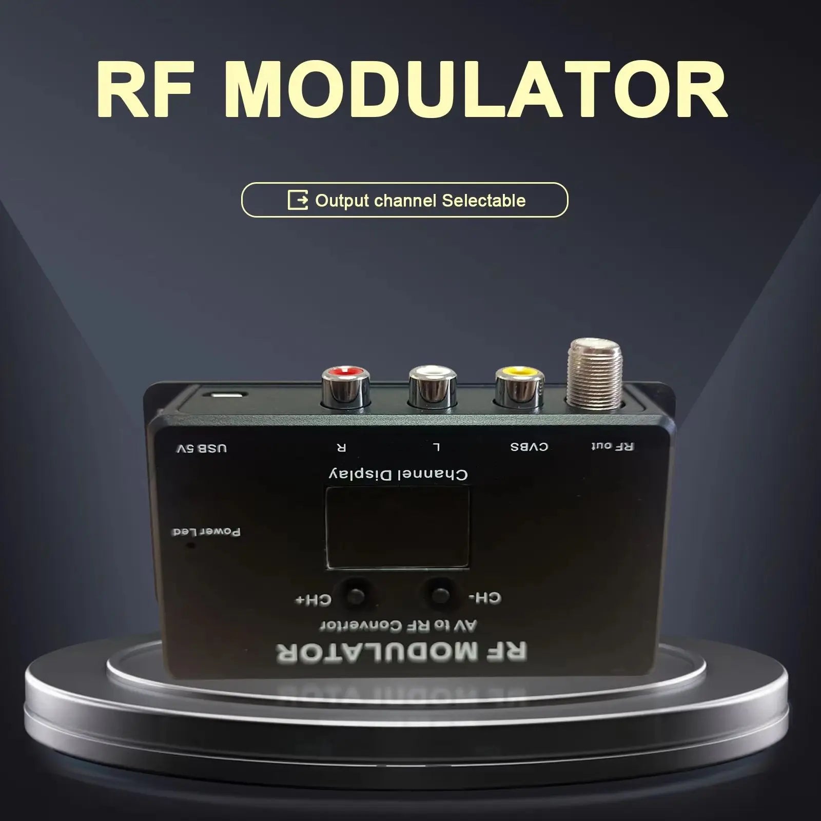 Single channel AV to RF analog modulator self-produced programs insertion mixer, cable TV analog frequency adjustable Oasis Select