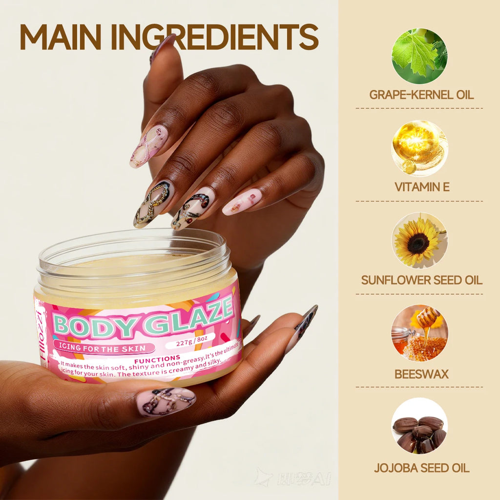 8oz 2oz body glaze donut Moisturizes, protects, and repairs the skin make the skin appear lighter, brighter, or more radiant Oasis Select