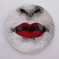 8 Inch Retro Ceramic Tray Elegant Lady Pattern Decorative Plate Microwave Safe Home Bedroom Office Table Art Ornament Gift Oasis Select 1