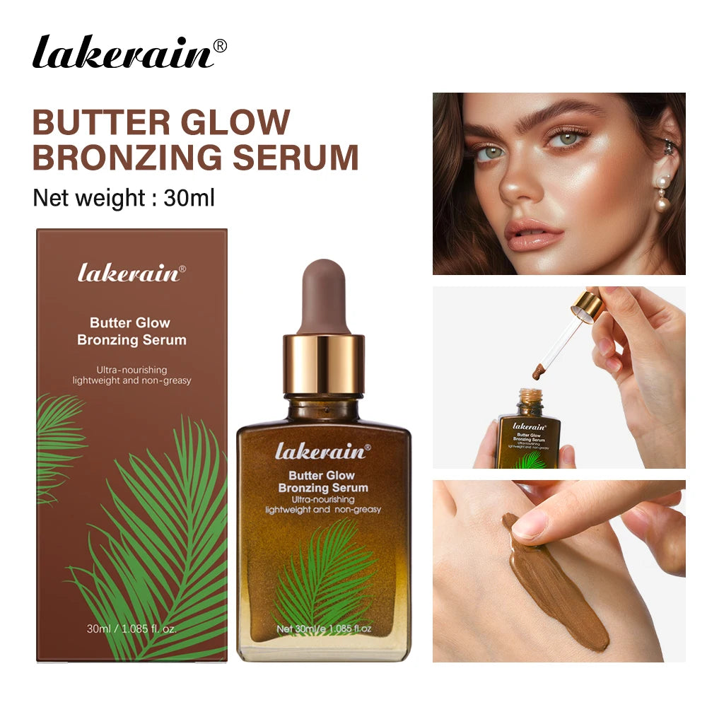 Butter Glow Bronzing Serum Lightweight Radiance Boosting Bronzer Essence Non-Greasy Sunkissed Natural Glow Flawless Bronze Finis Oasis Select