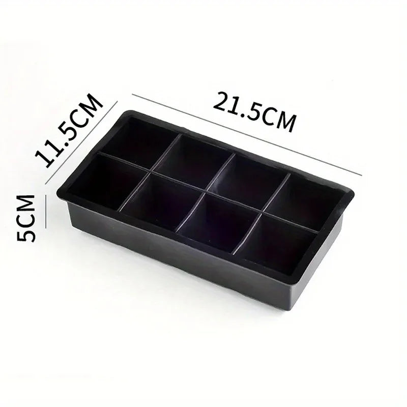 4/6/8 Grid Large Silicone Ice Cube Tray Mold, Food Grade Square Ice Maker, DIY Frozen Beverage Mold, Easy Release Ice Tray Oasis Select 8 girds