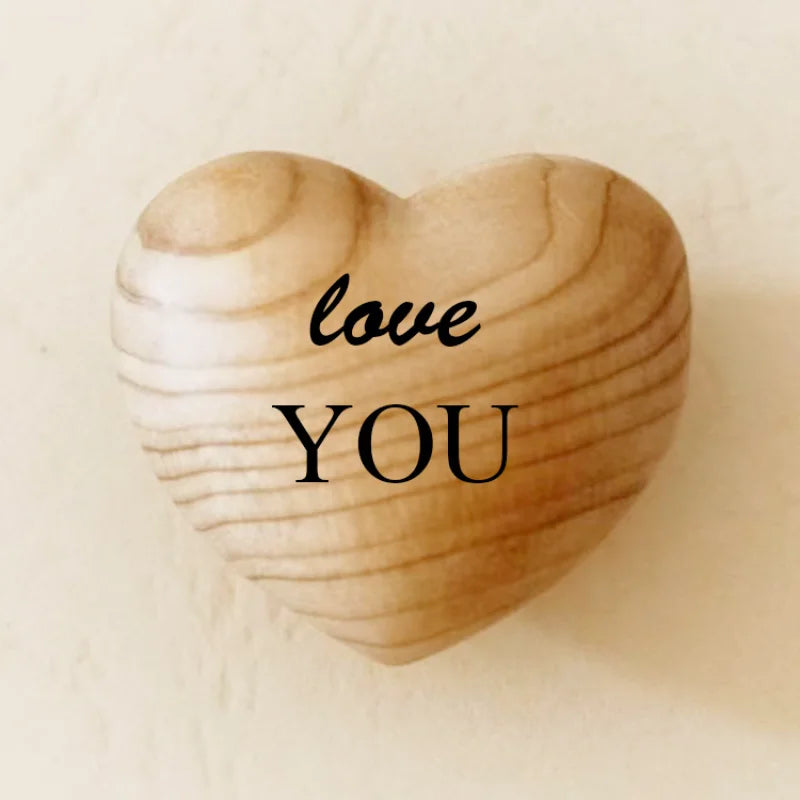 New Valentine's Day decoration pocket hug wooden heart token wooden love engraved gift Oasis Select