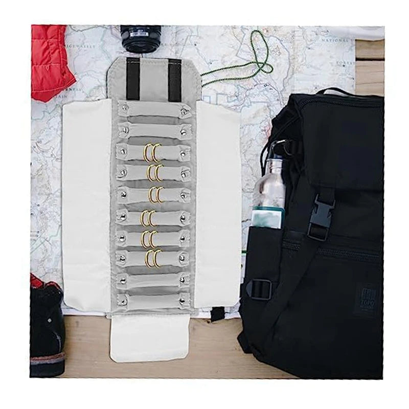 Ring Storage Roll Bag Portable Jewelry Case Large Capacity Jewelry Holder Necklaces Bracelets Case Oasis Select