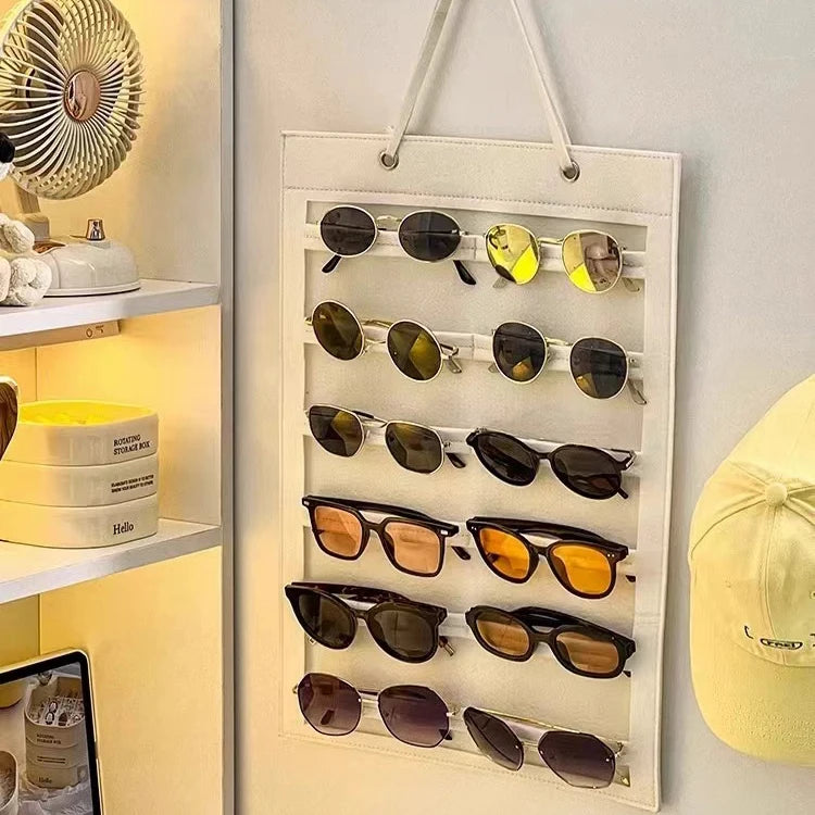 1pc Sunglasses Storage Organizer,Holds 12 pairs of eyeglasses, Hanging Glasses Display Rack,Versatile Wall-Mounted Glasses Hold Oasis Select