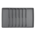 Non Slip Silicone Cutlery Tray Silverware Drawer Organizer Kitchen Utensil Holder with Dividers Gray Black Color Oasis Select Grey China Mainland