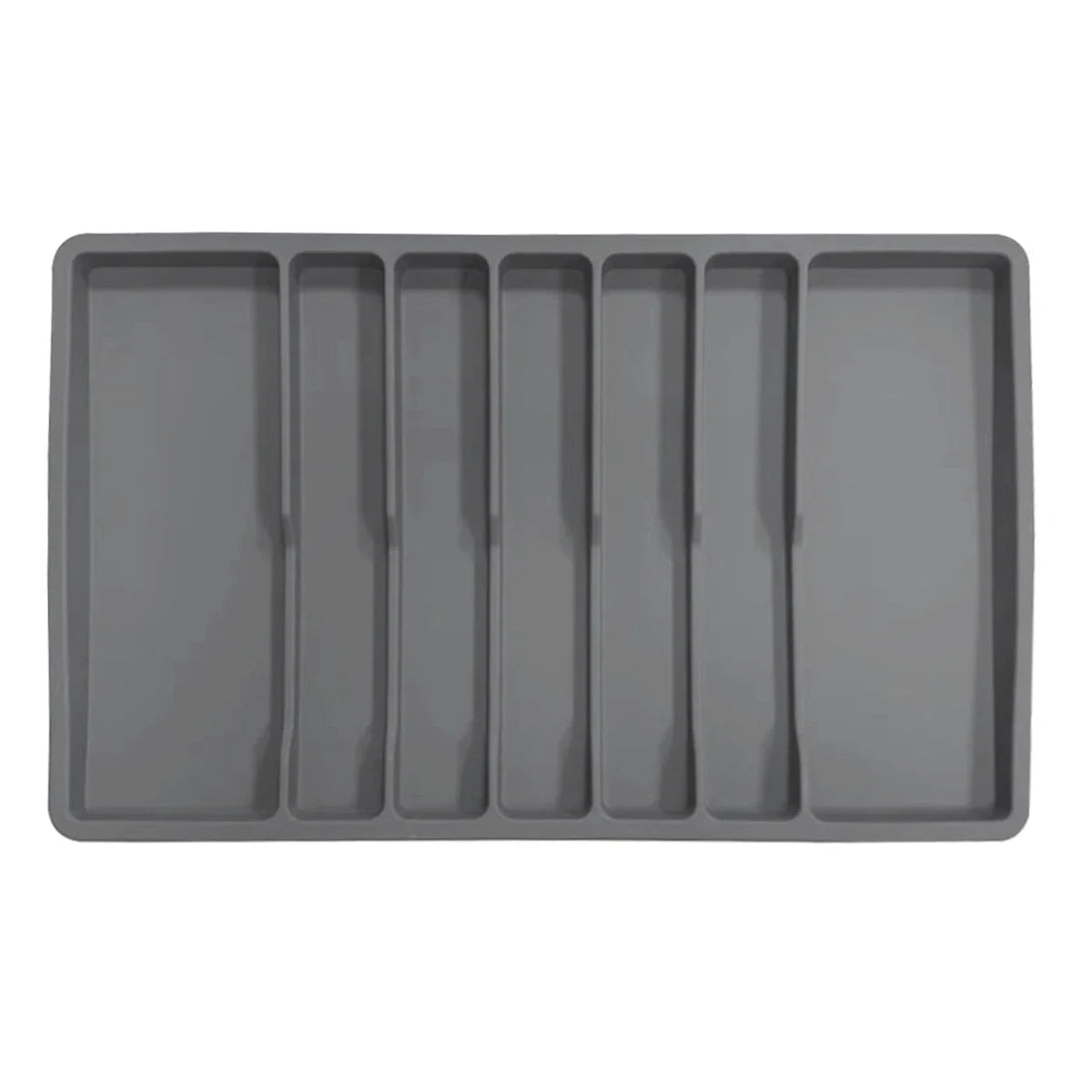 Non Slip Silicone Cutlery Tray Silverware Drawer Organizer Kitchen Utensil Holder with Dividers Gray Black Color Oasis Select Grey China Mainland