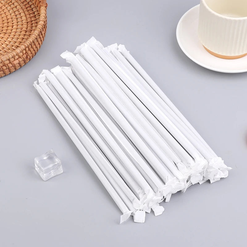 SUSU 100Pcs Drinking Straws Plastique Straws Single Piece Paper Packaging Rietjes Flexible Party Kitchen Beverage Straws Oasis Select