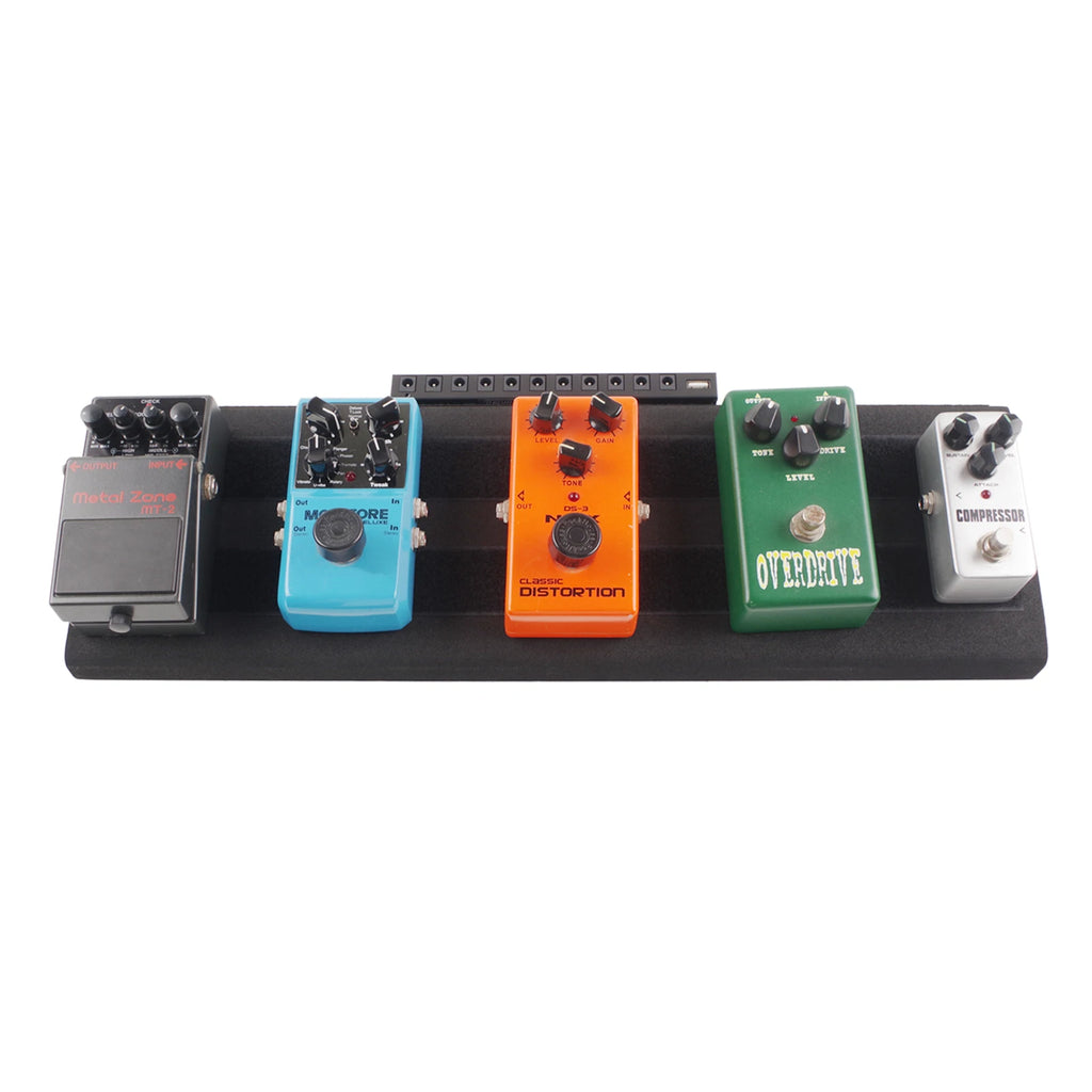 Efficient EVA Guitar Effect Pedalboard Lightweight with Tiered Structure and Cable Management for Musicians Black 50x15x4cm Oasis Select