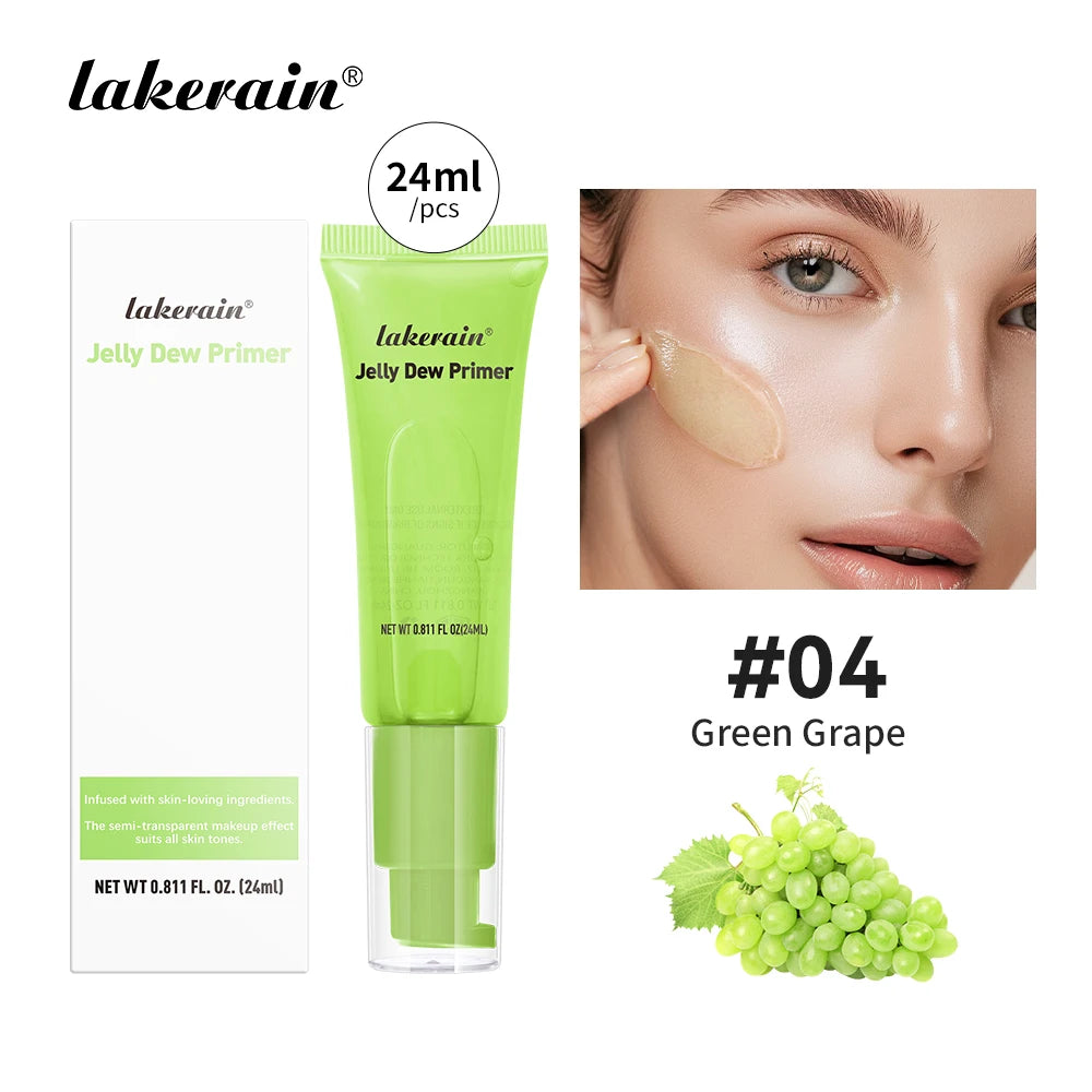 Lakerain Jelly Dew Primer Makeup Long Lasting Moisturising Semi-transparent Jelly Texture Pre Makeup Base Cream Cosmetics Oasis Select Green Grape