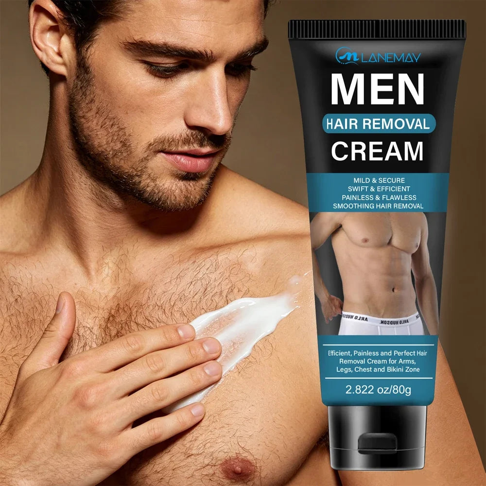 Men's Hair Removal Cream Sensitive Formula Gentle Remove Body Hair Fast Effective Intimate Areas Painless Men's Depilatory Cream Oasis Select