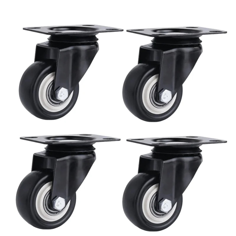 4pcs 1.5 Inches 2inch Heavy Duty 180kg Black Swivel Castor Wheels Trolley Furniture Caster Rubber Flat Brake Gold Drill Caster Oasis Select 4 Pcs-Swivel 1.5 Inch