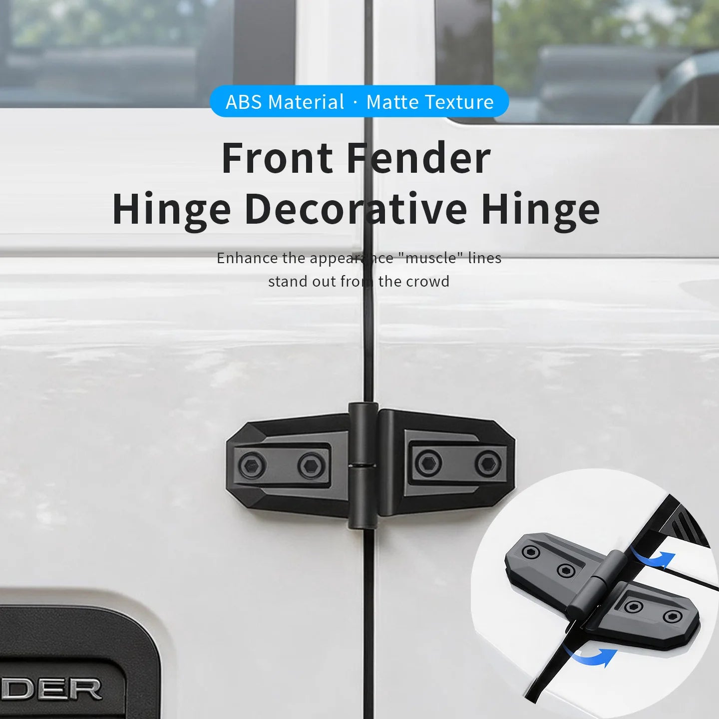 2PCS ABS Hood Door Hinge Cover Trim for SUV Truck Off-Road