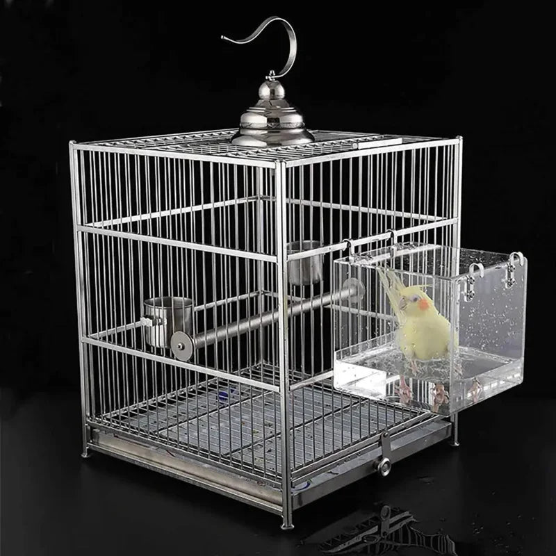 1Pc Plastic Bird Water Bath Box Parrots Parakeet Hanging Birdbath Cage Bathtub Bird Bath Bird Water Bath Tub Pet Bird Bowl Oasis Select