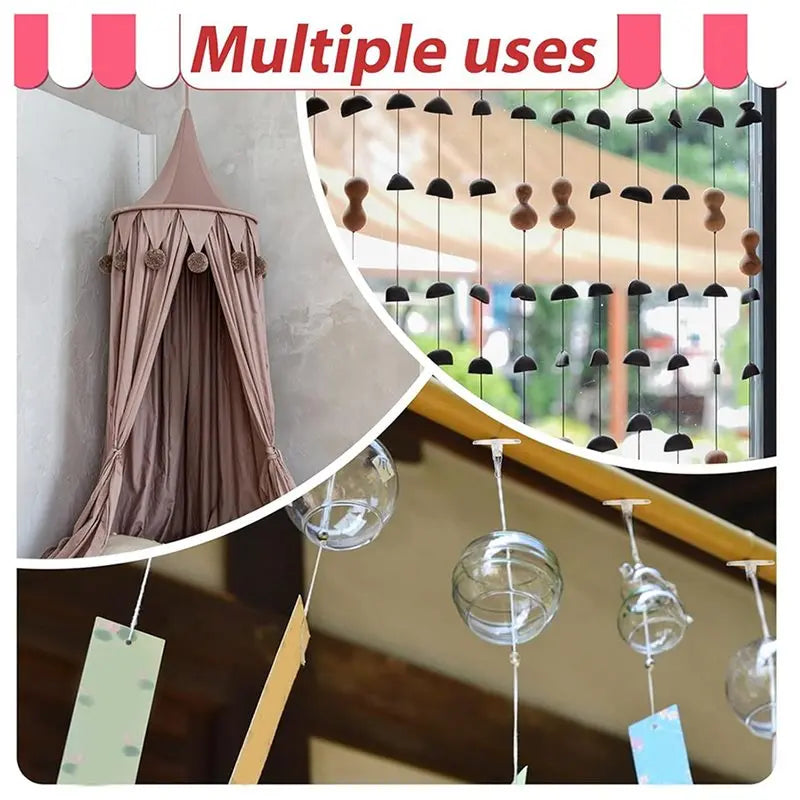 LIKE WISH 1000Pack Ceiling Hooks Adhesive Removable Wall Hanger, 2Cm Disc Sticky Ceiling Hooks Oasis Select