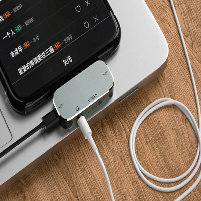  USB C Type-C Docking Station HUB3.55mm Jack Multi-function Converter PD100W USB3.0/USB2.0/USB3.1 HDMI-Compatible USB Extender Oasis Select