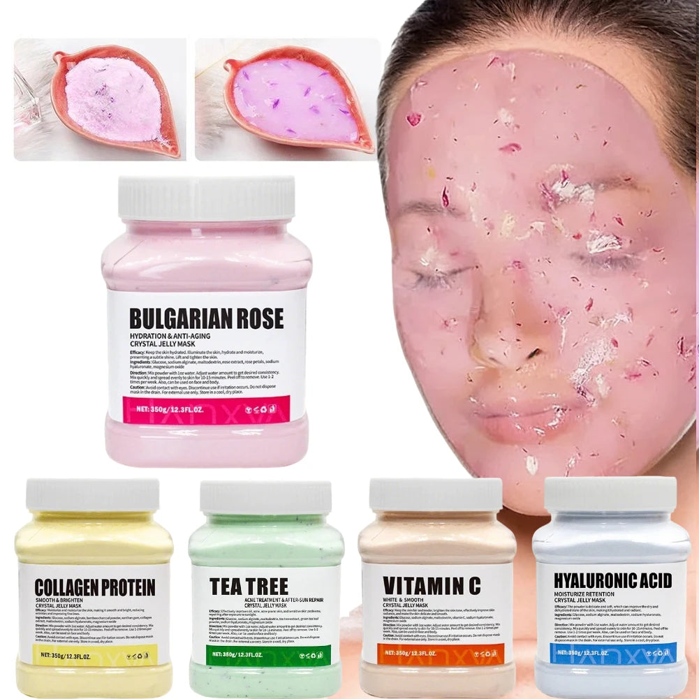 Jelly Face Mask Powder Hyaluronic Acid Vitamin C Rose Collagen Diy Plant Masks Powder Moisturizing Nourishing Mask ﻿ Oasis Select