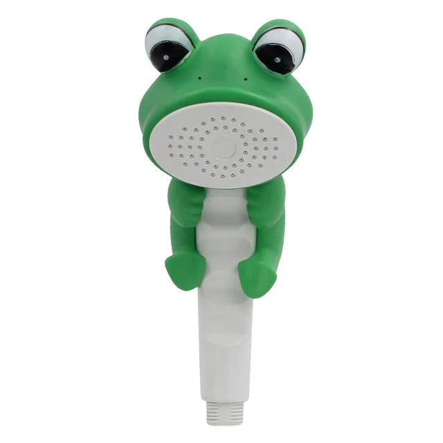 Cartoon Kid Shower Head Shower with Suction Cup Base Children's Bath Water Spray Shower Baby Shower Nozzle Bathroom Accessories Oasis Select frog