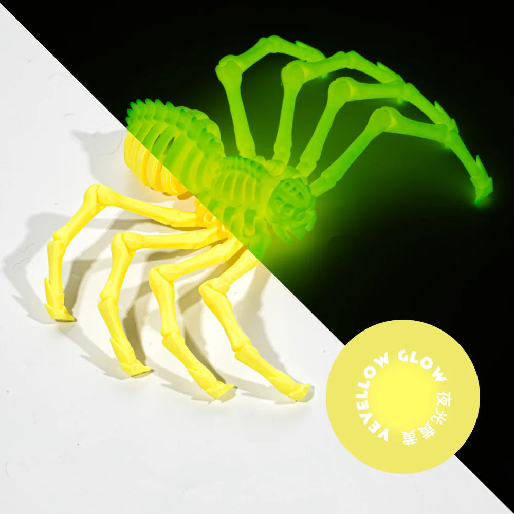 3D Printing Spider Animals Toy Realistic Colorful Spider Figurine Articulated Fidget Toy for Spider Lovers Halloween Home Decor Oasis Select Luminous Yellow 12CM