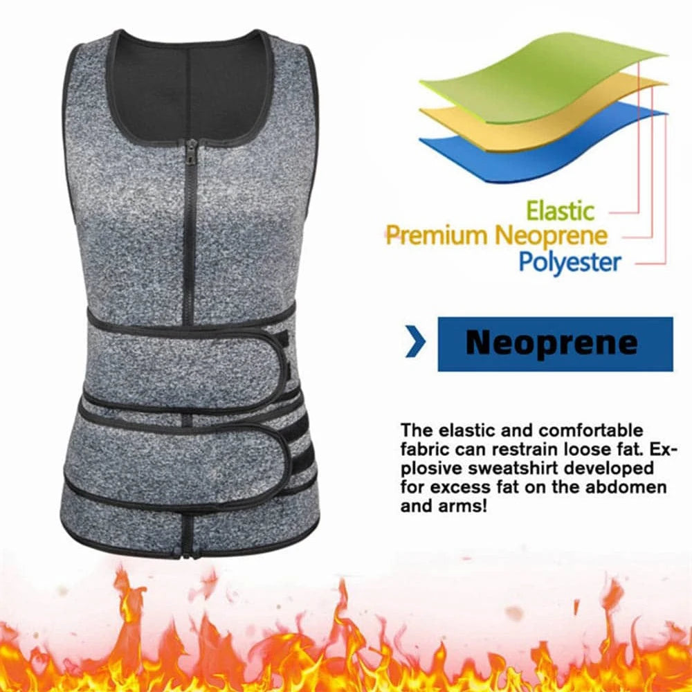Men's Sauna Waist Trainer Vest Sweat Vest with Trimmer Belt Workout Tank Top Body Shaper Fitness Slimming Shirt Shapewear Oasis Select