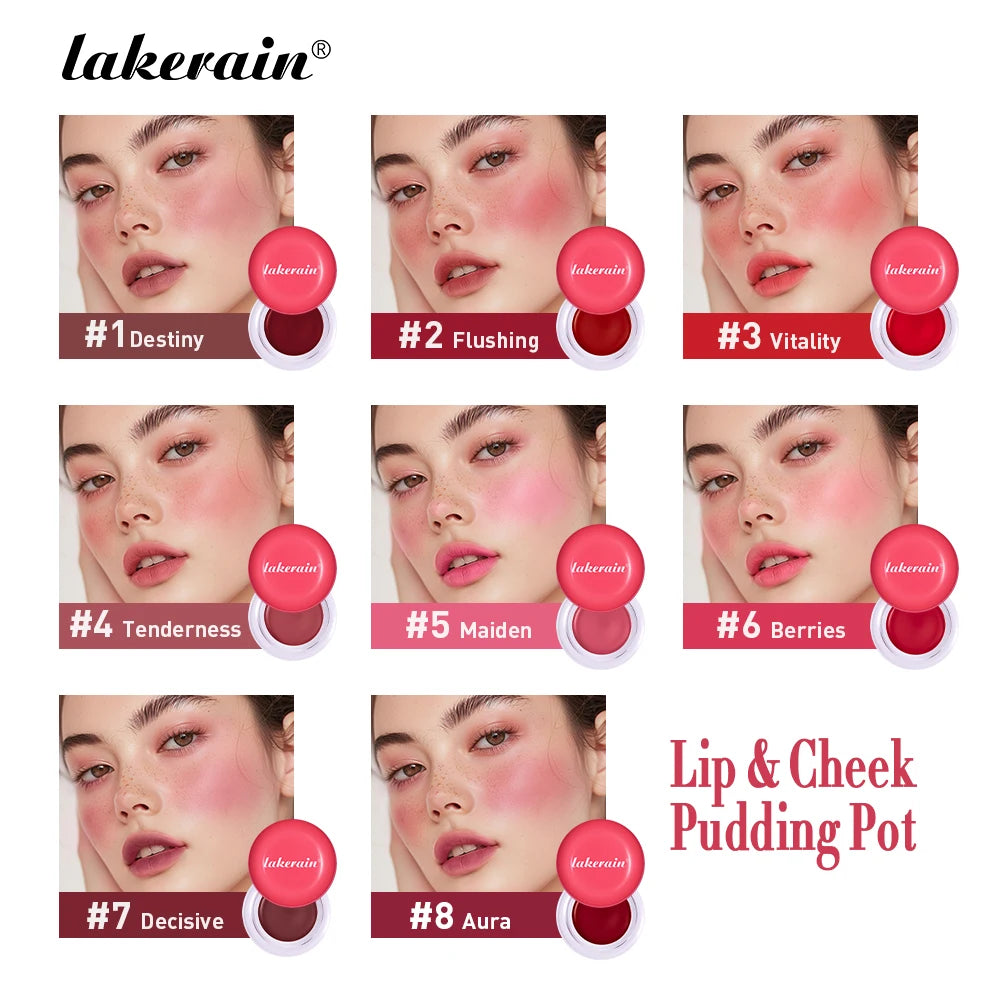 Blurry Pudding Pot Natural Lip & Cheek Blusher Waterproof High Color Matte Blurring Face Korean Makeup Multi-Use Soft Blush Oasis Select