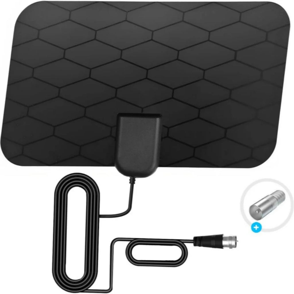 4K High Gain Grid Digital TV Antenna with EU Plug Indoor High Definition Flat Design Television Antenna for Clear Picture Qualit Oasis Select