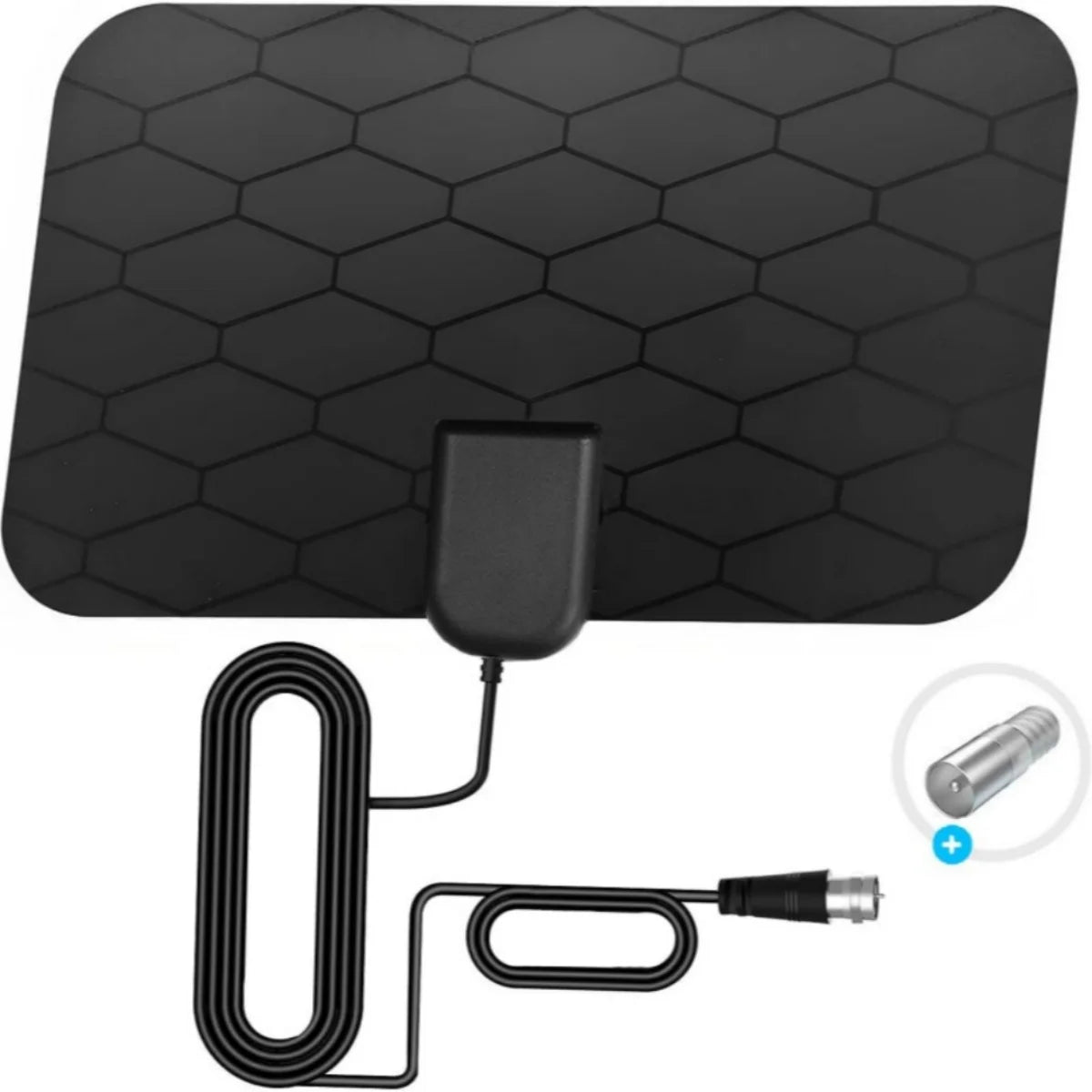 4K High Gain Grid Digital TV Antenna with EU Plug Indoor High Definition Flat Design Television Antenna for Clear Picture Qualit Oasis Select