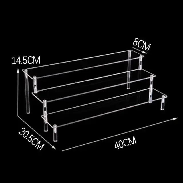 1–5 Tier Acrylic Display Stand | Riser Shelf Rack – Clear & Black