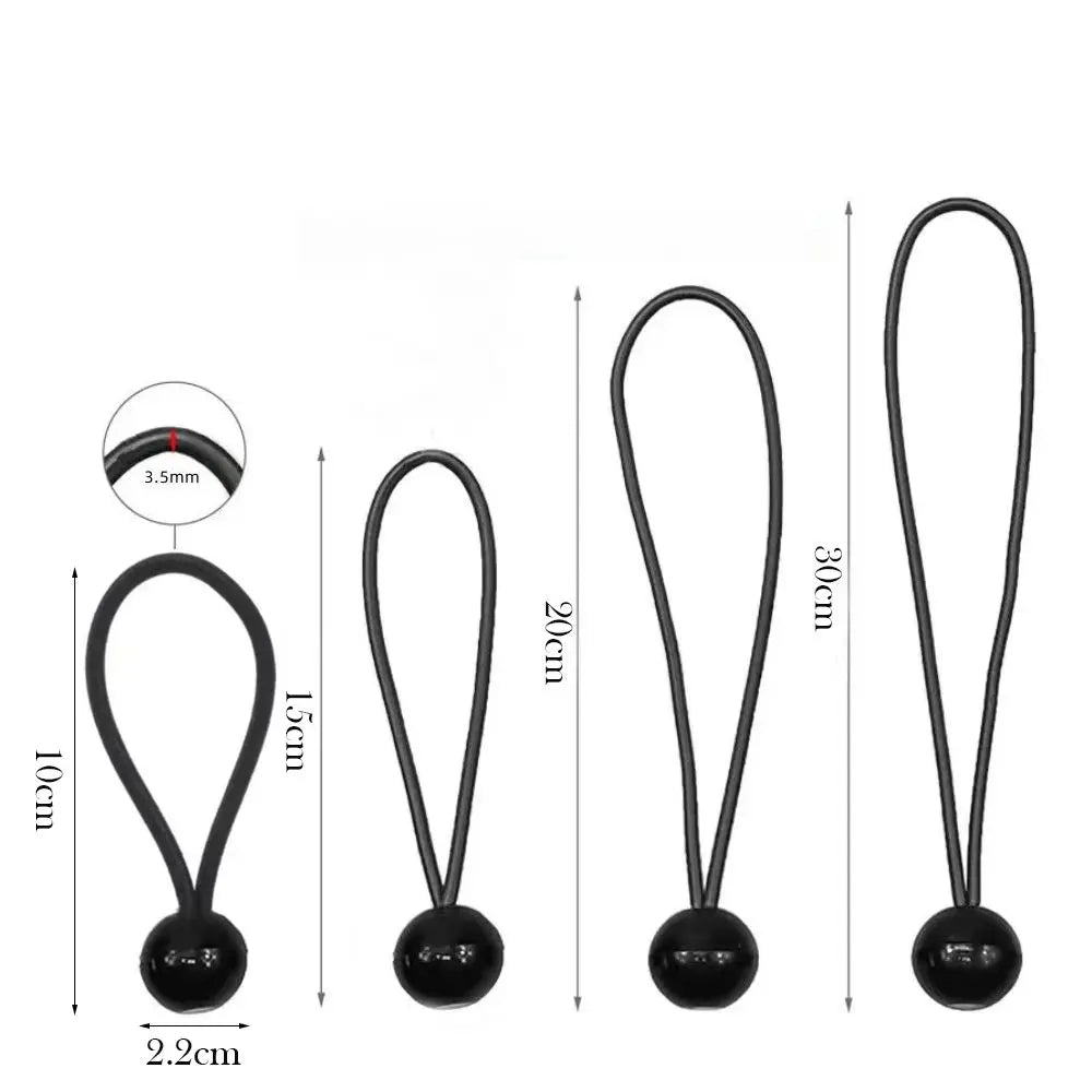 10 Pcs High Quality Black Bungee Ball Cord Rope Multipurpose Durable Tarpaulin Fixing Tool 10-30CM Canopy Bungee Cords Oasis Select