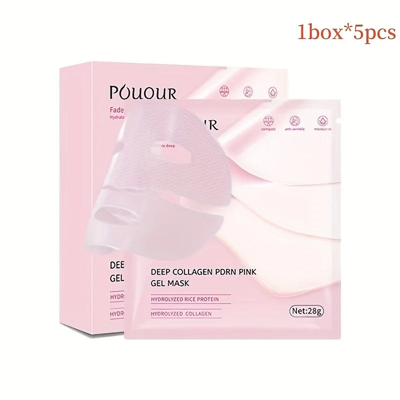 Pink Collagen Face Mask – Firming & Moisturizing 5-Pack Collagen Face Mask Oasis Select 1 Box