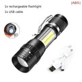 High Strong Power Led Flashlights Tactical Emergency Spotlights Telescopic Zoom Built-in Battery USB Rechargeable Camping Torch Oasis Select Mini Flashlight