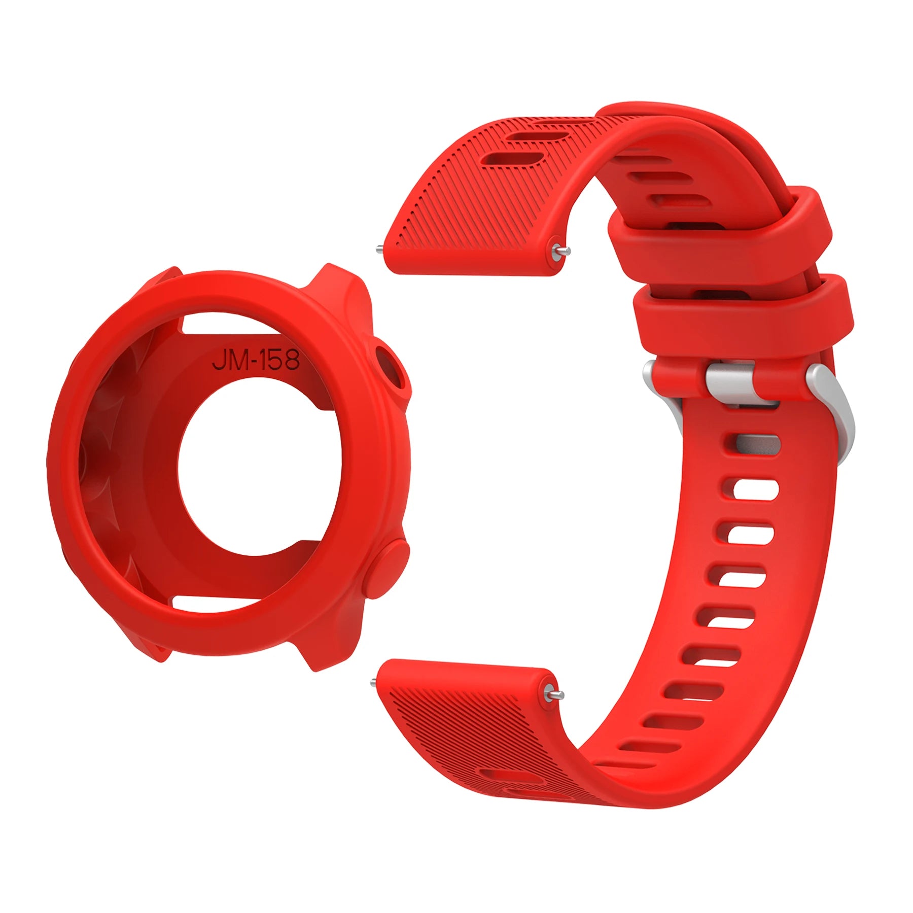 Silicone Band & Case for Garmin Forerunner 55 158 – 20mm Strap Watch Band & Case Oasis Select Red Case Strap Forerunner 158 55