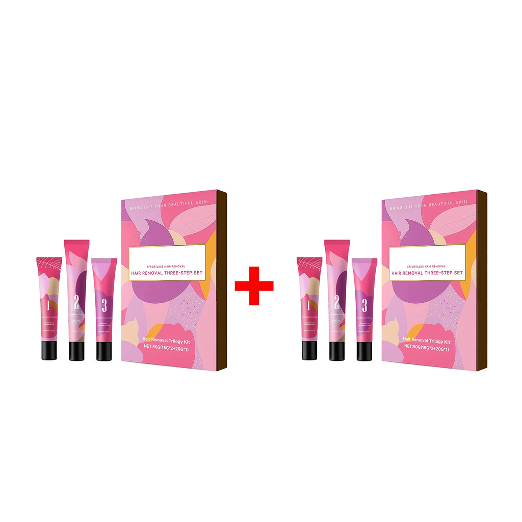 Facial Hair Removal 3-Step Set for Sensitive Skin Gentle Painless Depilatory Care Before and After Hair Removal Soothing Lotion Oasis Select 2 Set
