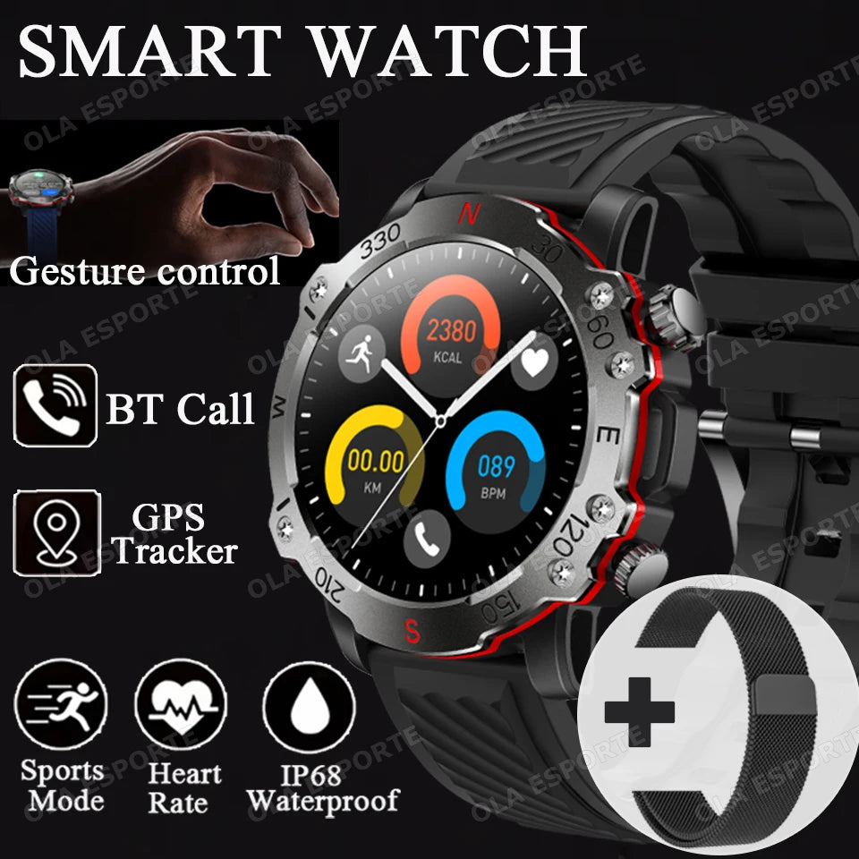 Ola Esporte Military GPS Smart Watch – 5ATM, HR & BT Calls