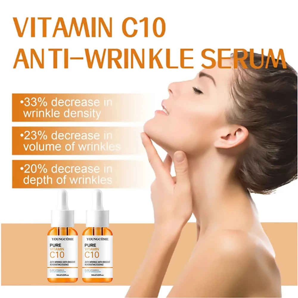 Vitamin C Facial Essence Hyaluronic Acid Dark Skin Brighten Serum Fade Fine Lines Moisturizing Repair Dull Serum Face Skin Care Oasis Select