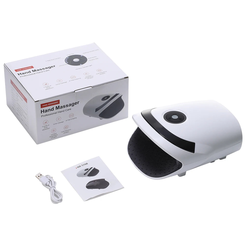 Electric Airbag Hand Massager – 3 Modes, Heat & Kneading
