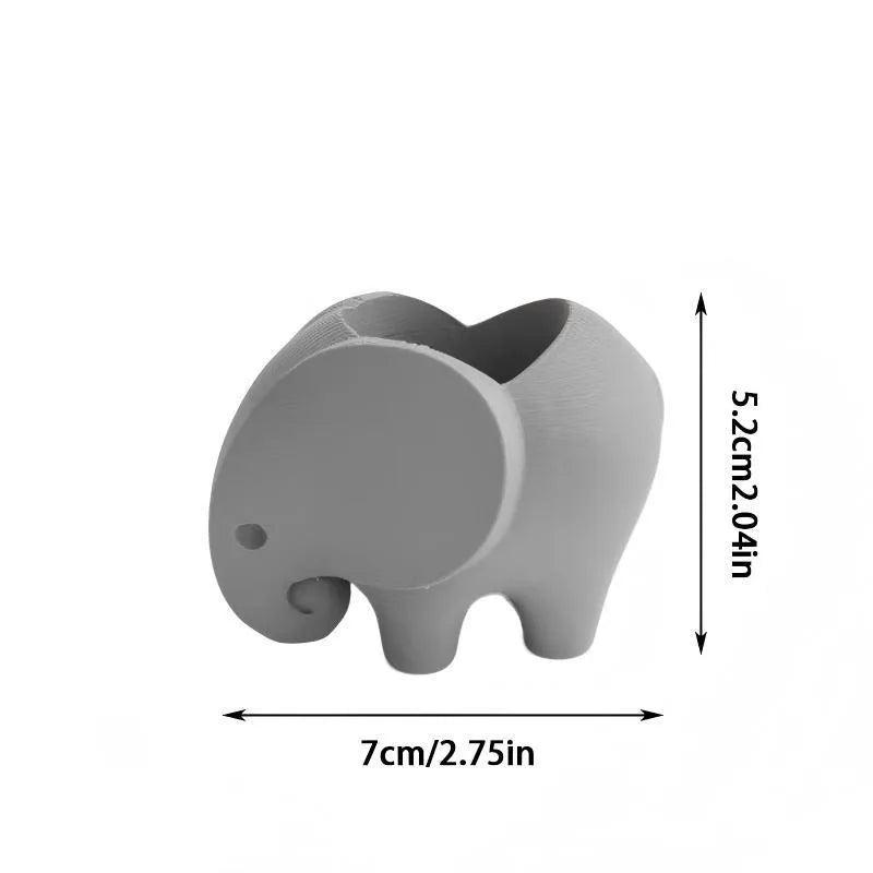 Cute Elephant Shaped Plant Pot Mini Planter For Air Plant Desktop Greenery Display Minimalist Window Sill Decor Accessory Gift Oasis Select