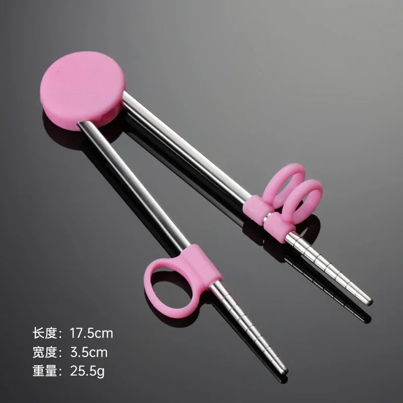 Training Chopsticks Beginner Chinese Japanese Food Removable Children Learning Dinnerware Stainless Steel Tableware Accessories Oasis Select 2