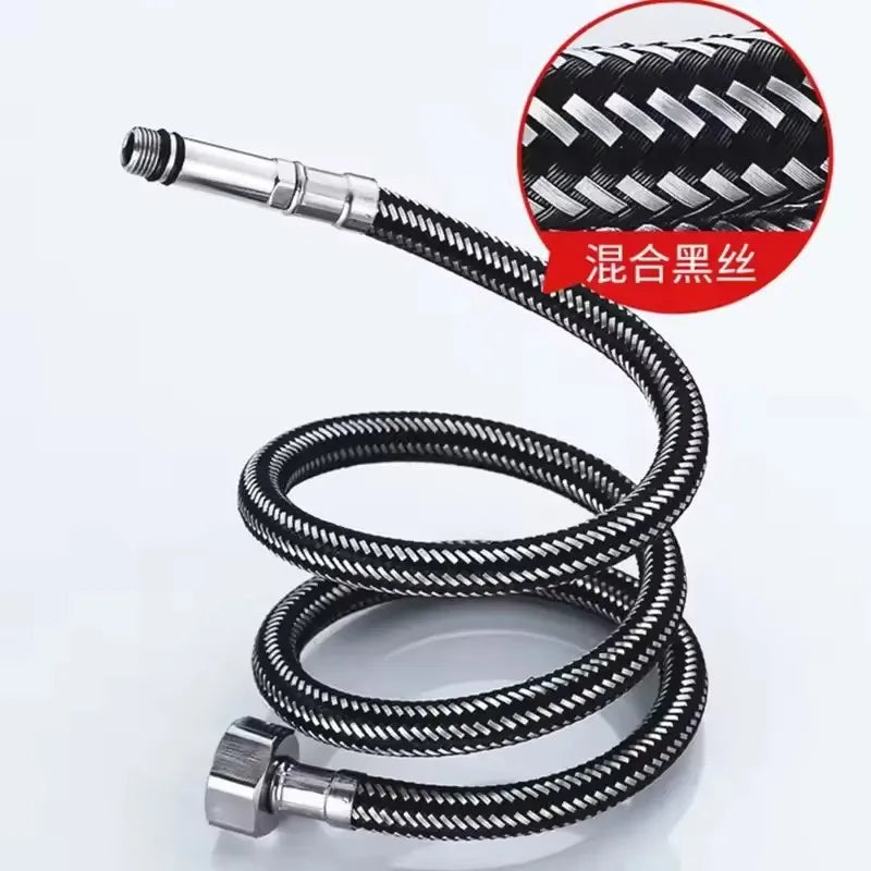 New G1/2'' Stainless Steel Nylon Braided Tube Pipe Hose Silicone Plumbing Thermoresistant Tap Basin Faucet Sink Kitchen Bathroom Oasis Select