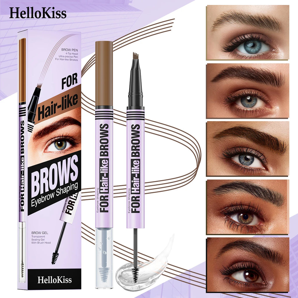 Hello Kiss Double-Ended Waterproof Eyebrow Pencil | Long-Lasting