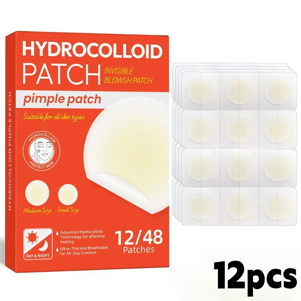 Invisible Hydrocolloid Pimple Patches – 12/24 Count Acne Dots Acne Pimple Patches Oasis Select red-12pcs