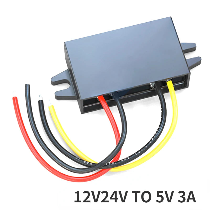 12V24V to 5V 3A DC-DC Step Down Voltage Power Supply Output Adapter Car Power Converter Micro Mini USB with Reverse Protection Oasis Select 12V24V TO 5V 3A