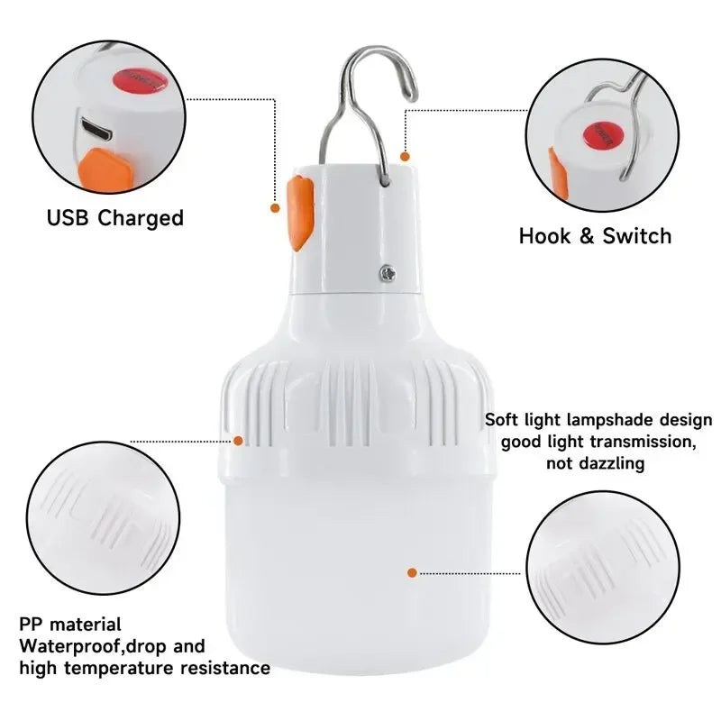Hanging LED Street Lamp Charging Lamp Multifunctional Lamp Charging Energy-saving Lamp Emergency Lamp Camping Lamp Charging Oasis Select