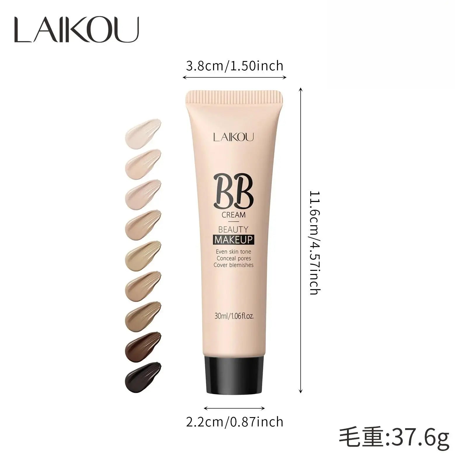 LAIKOU BB Cream Foundation 30ml – Natural, Oil-Free Coverage
