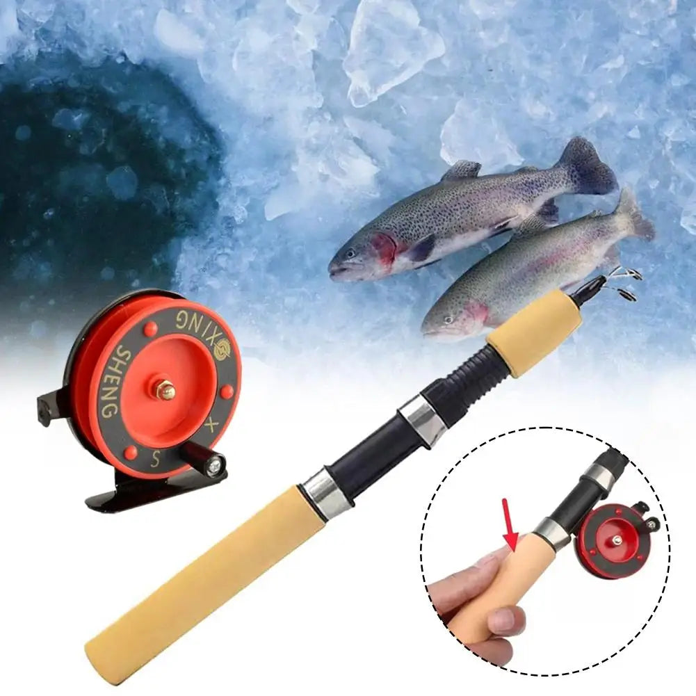 Telescopic Ice Fishing Rod with Sponge Foam Handle Lightweight Pole for Trout Walleye Perch Winter Ice Fishing Outdoor Fishing Oasis Select