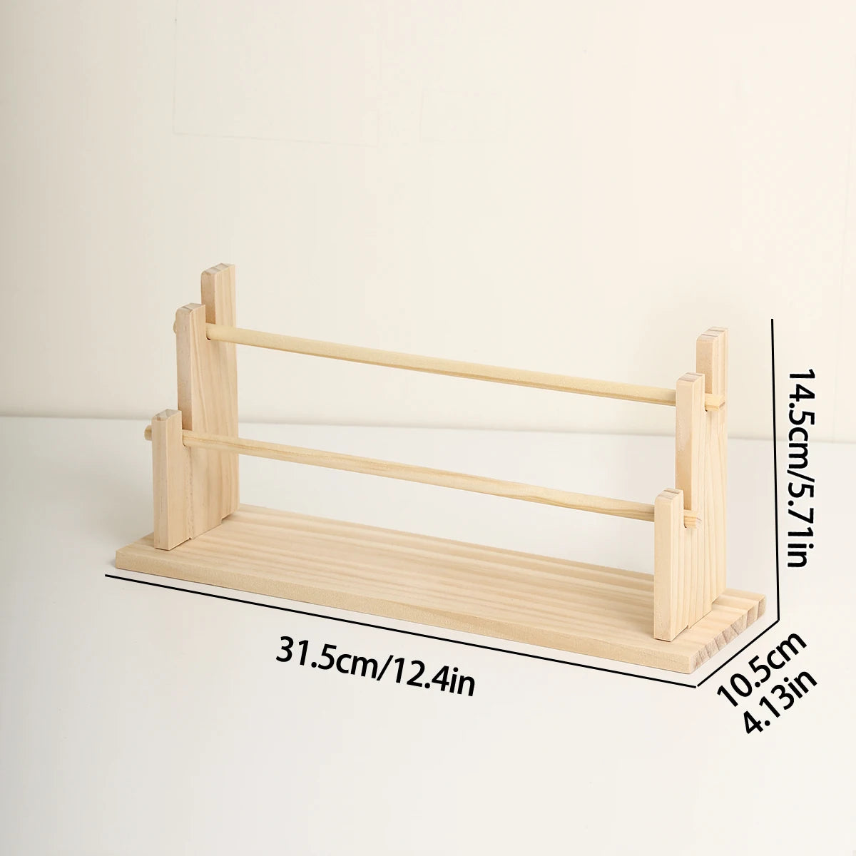 1pc Solid Wood 2-Layer/3-layer/4-Layer/5-Layer Hair Accessories Desktop Jewelry Stand Suitable for Hair Rope and Hoop Organizer Oasis Select 2layer- yellow