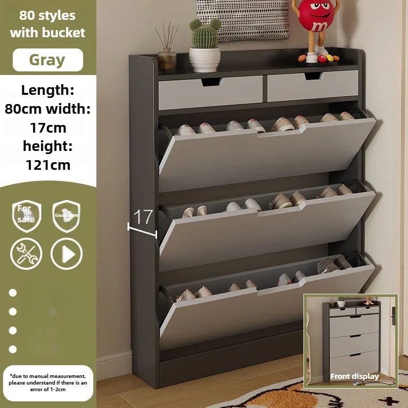 Tipping Bucket Shoe Cabinet, Outer Entry Shoe Rack, Balcony, Entrance Cabinet, Living Room Large-capacity Storage Cabinet Oasis Select 80cmD