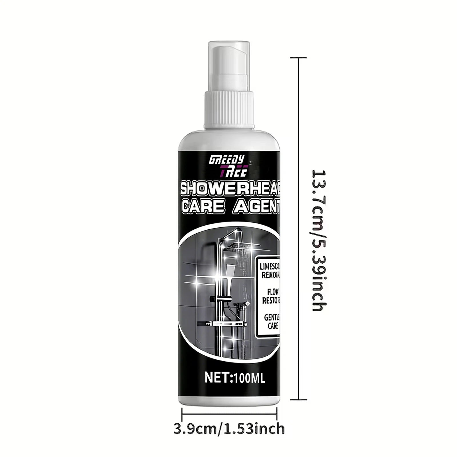 Shower Head Limescale Remover 100ml – Restores Shine & Flow Bathroom Cleaner Oasis Select