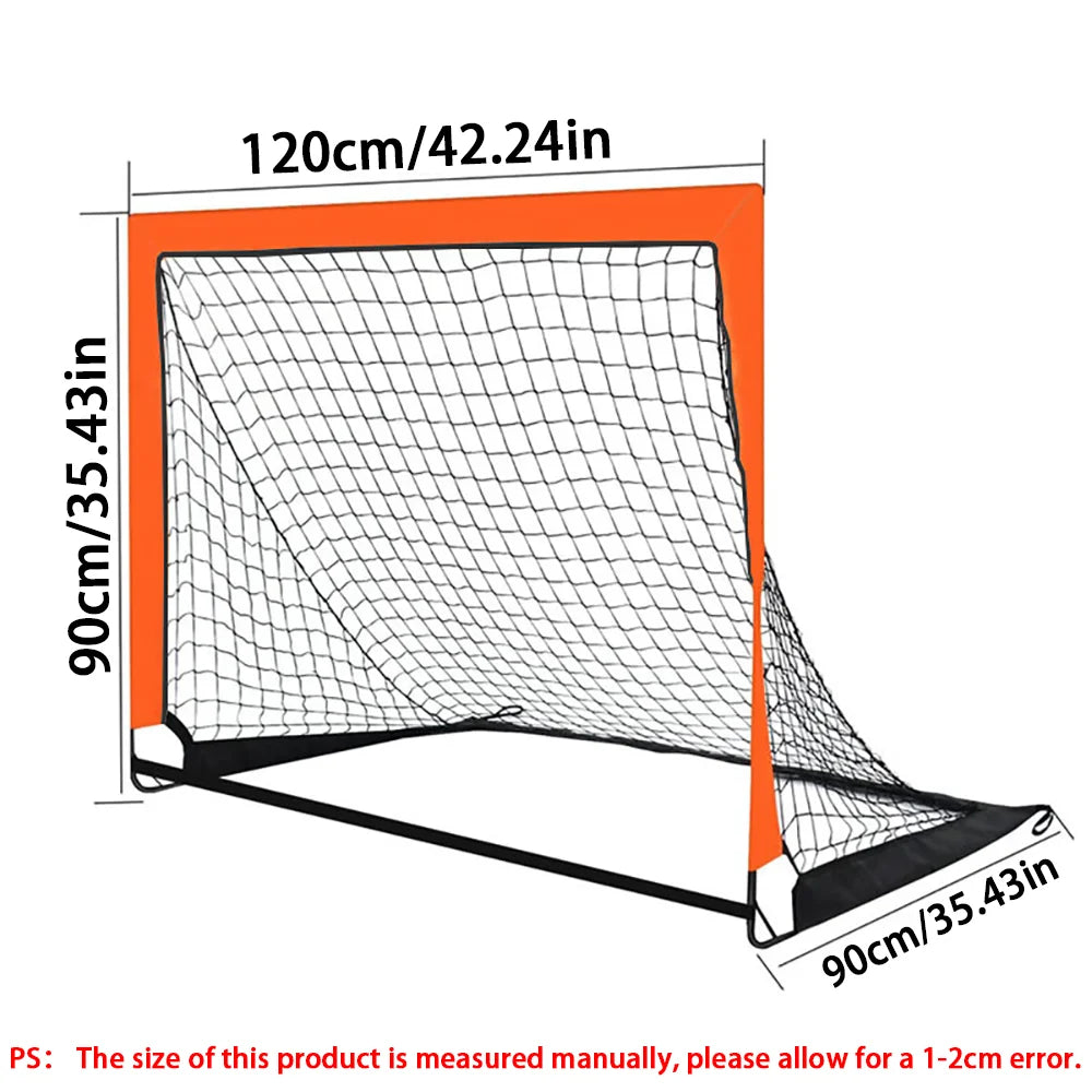1PCS Portable Pop-Up Soccer Goals Foldable Mini Training Football Net for Backyard Indoor Outdoor Use Mobile Compact Soccer Goal Oasis Select Orange