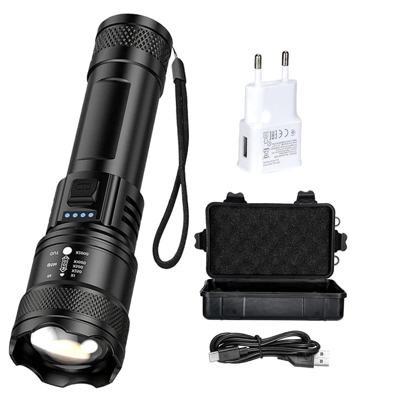 ZHIYU Super Bright USB Rechargeable LED Tactical Flashlight