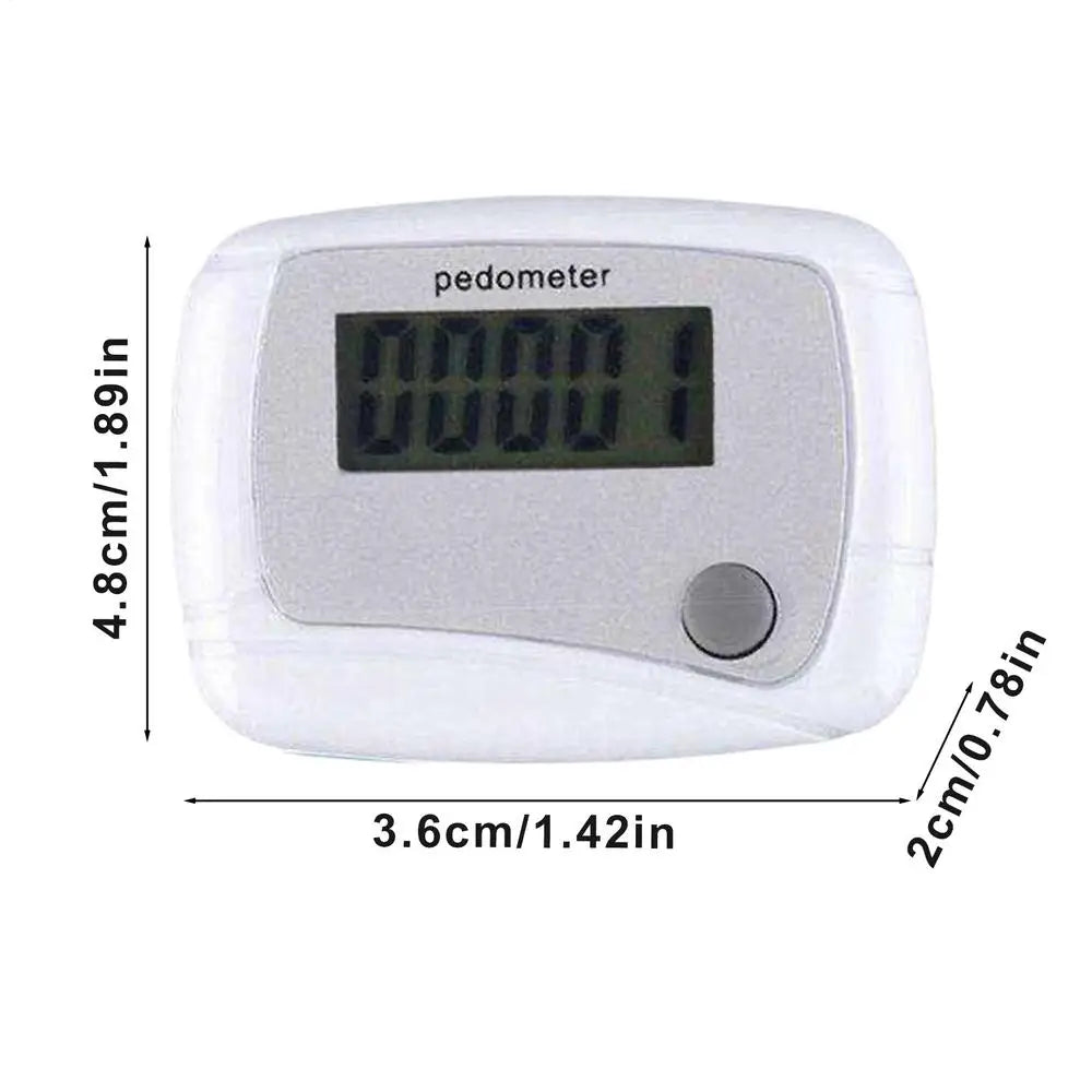 Small Pedometer Mile Counter for Walking Daily Target Monitor Digital LCD Pedometer for Senior Travel Hiking Outdoor Swimming Oasis Select White